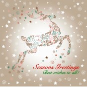 Christmas Reindeer on Stars Label