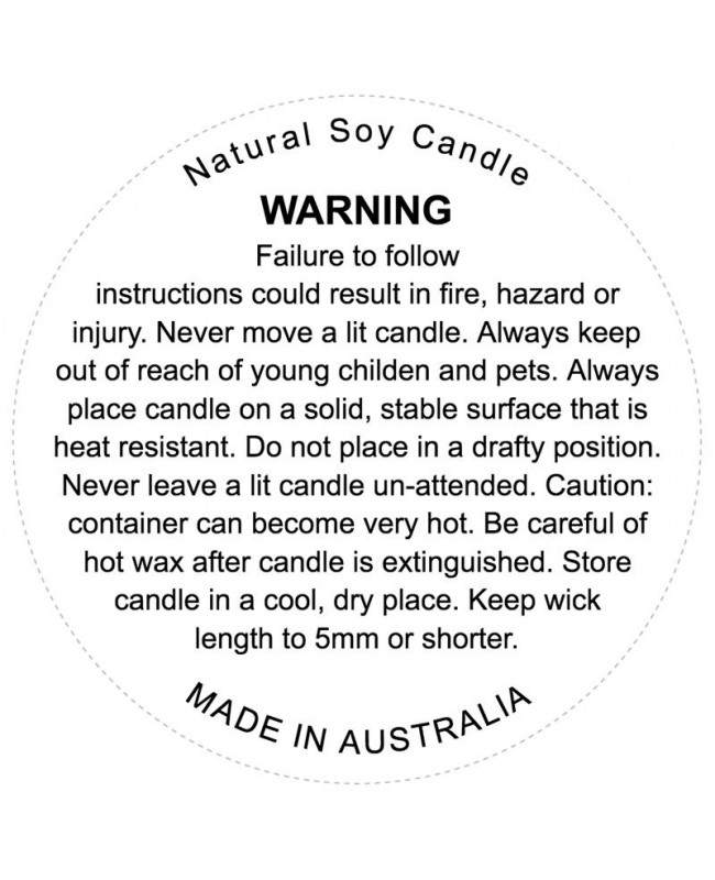 50mm White Candle Safety Label