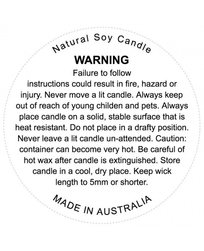 Soy Candle Warning Label Sticker