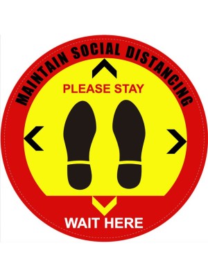 Social Distancing Warning Floor Sign