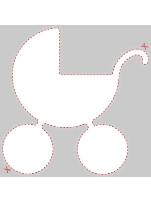 Blank Baby Carriage Shaped Label