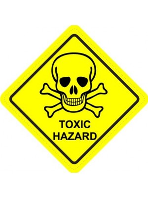 Toxic Hazard Diamond Warning Sign Sticker
