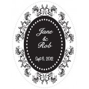 Classic Fleur Oval Wine Label