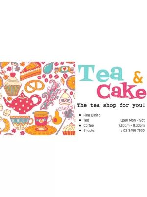 Tea and Cake Shop Label