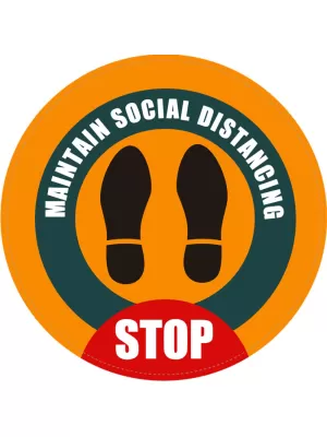 Social Distancing Stop Floor Sign
