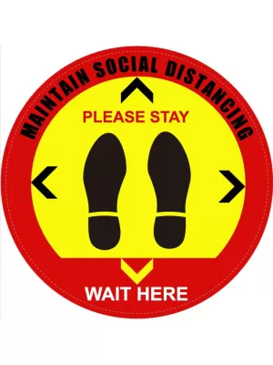 Social Distancing Warning Floor Sign