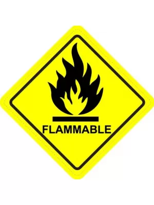 Flammable Diamond Warning Sign Sticker