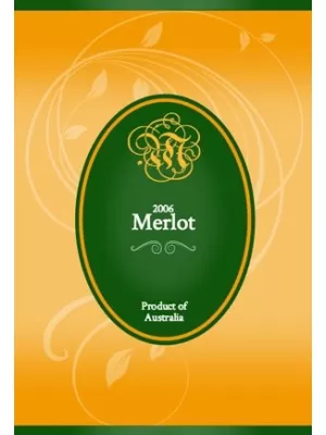 Green and Gold Oval Wine Label