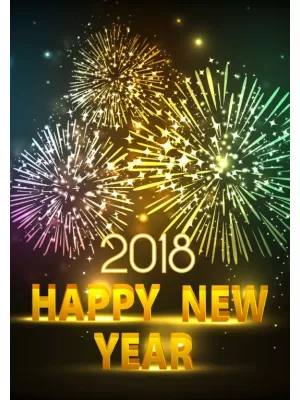 Happy New Year Fireworks Label