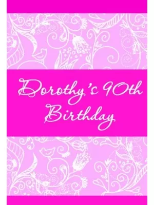 Pink Birthday Wine Label
