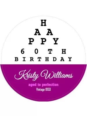 Happy Birthday Circle Wine Label
